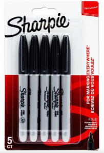 Sharpie Card 5 Fine Tip Permanent Markers - Black